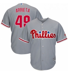 Youth Majestic Philadelphia Phillies 49 Jake Arrieta Replica Grey Road Cool Base MLB Jersey Youth Majestic Philadelphia Phillies 49 Jake Arrieta Replica Grey Road Cool Base MLB Jersey