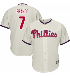 Youth Majestic Philadelphia Phillies 7 Maikel Franco Replica Cream Alternate Cool Base MLB Jersey Youth Majestic Philadelphia Phillies 7 Maikel Franco Replica Cream Alternate Cool Base MLB Jersey