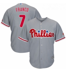 Youth Majestic Philadelphia Phillies 7 Maikel Franco Replica Grey Road Cool Base MLB Jersey Youth Majestic Philadelphia Phillies 7 Maikel Franco Replica Grey Road Cool Base MLB Jersey