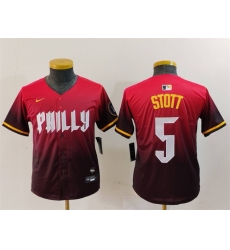 Youth Philadelphia Phillies 5 Bryson Stott Red 2024 City Connect Limited Stitched Baseball Jersey Youth Philadelphia Phillies 5 Bryson Stott Red 2024 City Connect Limited Stitched Baseball Jersey
