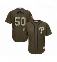 Youth Philadelphia Phillies 50 Hector Neris Authentic Green Salute to Service Baseball Jersey Youth Philadelphia Phillies 50 Hector Neris Authentic Green Salute to Service Baseball Jersey