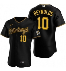 Men Pittsburgh Pirates 10 Bryan Reynolds Black Flex Base Stitched MLB Jerse Men Pittsburgh Pirates 10 Bryan Reynolds Black Flex Base Stitched MLB Jerse