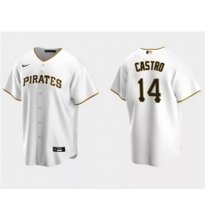 Men Pittsburgh Pirates 14 Rodolfo Castro White Cool Base Stitched Baseball Jersey Men Pittsburgh Pirates 14 Rodolfo Castro White Cool Base Stitched Baseball Jersey