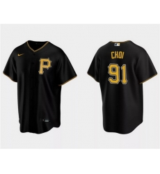 Men Pittsburgh Pirates 91 Ji Man Choi Black Cool Base Stitched Baseball Jersey Men Pittsburgh Pirates 91 Ji Man Choi Black Cool Base Stitched Baseball Jersey