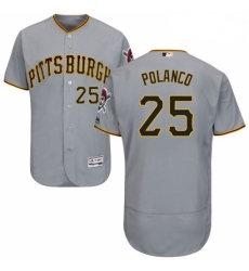 Mens Majestic Pittsburgh Pirates 25 Gregory Polanco Grey Road Flex Base Authentic Collection MLB Jersey Mens Majestic Pittsburgh Pirates 25 Gregory Polanco Grey Road Flex Base Authentic Collection MLB Jersey