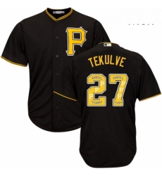 Mens Majestic Pittsburgh Pirates 27 Kent Tekulve Authentic Black Team Logo Fashion Cool Base MLB Jersey Mens Majestic Pittsburgh Pirates 27 Kent Tekulve Authentic Black Team Logo Fashion Cool Base MLB Jersey
