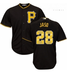 Mens Majestic Pittsburgh Pirates 28 John Jaso Authentic Black Team Logo Fashion Cool Base MLB Jersey Mens Majestic Pittsburgh Pirates 28 John Jaso Authentic Black Team Logo Fashion Cool Base MLB Jersey