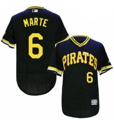 Mens Majestic Pittsburgh Pirates 6 Starling Marte Black Flexbase Authentic Collection Cooperstown MLB Jersey Mens Majestic Pittsburgh Pirates 6 Starling Marte Black Flexbase Authentic Collection Cooperstown MLB Jersey