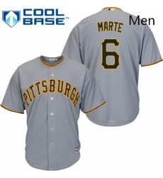 Mens Majestic Pittsburgh Pirates 6 Starling Marte Replica Grey Road Cool Base MLB Jersey Mens Majestic Pittsburgh Pirates 6 Starling Marte Replica Grey Road Cool Base MLB Jersey