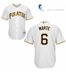 Mens Majestic Pittsburgh Pirates 6 Starling Marte Replica White Home Cool Base MLB Jersey Mens Majestic Pittsburgh Pirates 6 Starling Marte Replica White Home Cool Base MLB Jersey