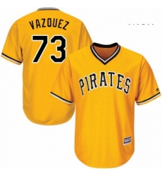 Mens Majestic Pittsburgh Pirates 73 Felipe Vazquez Replica Gold Alternate Cool Base MLB Jersey Mens Majestic Pittsburgh Pirates 73 Felipe Vazquez Replica Gold Alternate Cool Base MLB Jersey