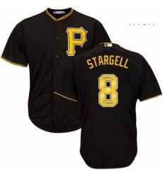 Mens Majestic Pittsburgh Pirates 8 Willie Stargell Authentic Black Team Logo Fashion Cool Base MLB Jersey Mens Majestic Pittsburgh Pirates 8 Willie Stargell Authentic Black Team Logo Fashion Cool Base MLB Jersey