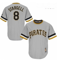 Mens Majestic Pittsburgh Pirates 8 Willie Stargell Authentic Grey Cooperstown Throwback MLB Jersey Mens Majestic Pittsburgh Pirates 8 Willie Stargell Authentic Grey Cooperstown Throwback MLB Jersey