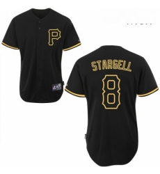 Mens Majestic Pittsburgh Pirates 8 Willie Stargell Replica Black Fashion MLB Jersey Mens Majestic Pittsburgh Pirates 8 Willie Stargell Replica Black Fashion MLB Jersey