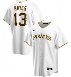 Men's Nike Pittsburgh Pirates #13 KeBryan Hayes White Stitched Baseball Jersey Men's Nike Pittsburgh Pirates #13 KeBryan Hayes White Stitched Baseball Jersey