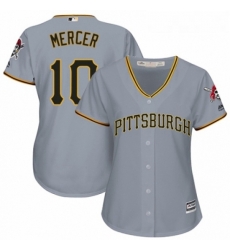 Womens Majestic Pittsburgh Pirates 10 Jordy Mercer Authentic Grey Road Cool Base MLB Jersey Womens Majestic Pittsburgh Pirates 10 Jordy Mercer Authentic Grey Road Cool Base MLB Jersey