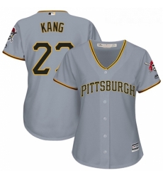 Womens Majestic Pittsburgh Pirates 27 Jung ho Kang Replica Grey Road Cool Base MLB Jersey Womens Majestic Pittsburgh Pirates 27 Jung ho Kang Replica Grey Road Cool Base MLB Jersey