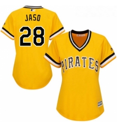 Womens Majestic Pittsburgh Pirates 28 John Jaso Replica Gold Alternate Cool Base MLB Jersey Womens Majestic Pittsburgh Pirates 28 John Jaso Replica Gold Alternate Cool Base MLB Jersey