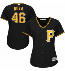Womens Majestic Pittsburgh Pirates 46 Ivan Nova Replica Black Alternate Cool Base MLB Jersey Womens Majestic Pittsburgh Pirates 46 Ivan Nova Replica Black Alternate Cool Base MLB Jersey