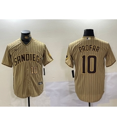 Men San Diego Padres 10 Jurickson Profar Tan Cool Base Stitched Baseball Jersey 1 Men San Diego Padres 10 Jurickson Profar Tan Cool Base Stitched Baseball Jersey 1