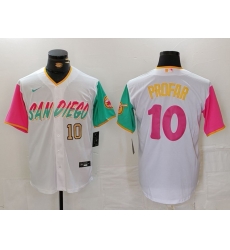 Men San Diego Padres 10 Jurickson Profar White City Connect Cool Base Stitched Baseball Jersey 3 Men San Diego Padres 10 Jurickson Profar White City Connect Cool Base Stitched Baseball Jersey 3