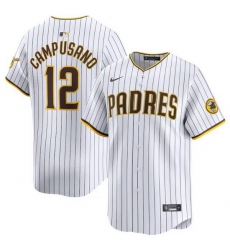 Men San Diego Padres 12 Luis Campusano White 2024 Home Limited Stitched Baseball Jersey Men San Diego Padres 12 Luis Campusano White 2024 Home Limited Stitched Baseball Jersey