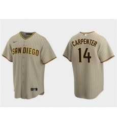 Men San Diego Padres 14 Matt Carpenter Tan Cool Base Stitched Jersey Men San Diego Padres 14 Matt Carpenter Tan Cool Base Stitched Jersey