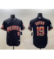 Men San Diego Padres 19 Tony Gwynn Black Mexico Cool Base Stitched Baseball Jersey Men San Diego Padres 19 Tony Gwynn Black Mexico Cool Base Stitched Baseball Jersey