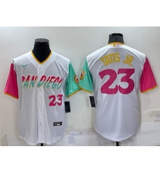 Men San Diego Padres 23 Fernando Tatis Jr 2022 White City Connect Cool Base Stitched Jersey Men San Diego Padres 23 Fernando Tatis Jr 2022 White City Connect Cool Base Stitched Jersey
