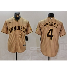 Men San Diego Padres 4 Luis Arraez Tan Cool Base Stitched Baseball Jersey 1 Men San Diego Padres 4 Luis Arraez Tan Cool Base Stitched Baseball Jersey 1
