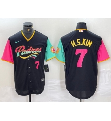 Men San Diego Padres 7 Ha Seong Kim Black City Connect Cool Base Stitched Baseball Jersey 2 Men San Diego Padres 7 Ha Seong Kim Black City Connect Cool Base Stitched Baseball Jersey 2