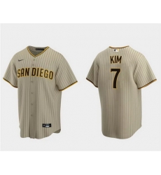 Men San Diego Padres 7 Ha Seong Kim Tan Cool Base Stitched Jersey Men San Diego Padres 7 Ha Seong Kim Tan Cool Base Stitched Jersey