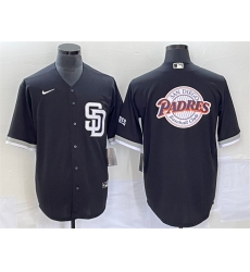 Men San Diego Padres Black Team Big Logo Cool Base Stitched Baseball Jersey Men San Diego Padres Black Team Big Logo Cool Base Stitched Baseball Jersey
