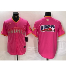 Men San Diego Padres Team Big Logo Pink Cool Base Stitched Baseball Jersey 2 Men San Diego Padres Team Big Logo Pink Cool Base Stitched Baseball Jersey 2