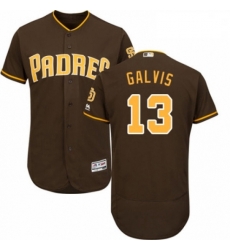 Mens Majestic San Diego Padres 13 Freddy Galvis Brown Alternate Flex Base Authentic Collection MLB Jersey Mens Majestic San Diego Padres 13 Freddy Galvis Brown Alternate Flex Base Authentic Collection MLB Jersey