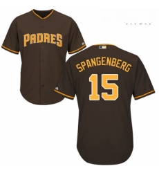 Mens Majestic San Diego Padres 15 Cory Spangenberg Replica Brown Alternate Cool Base MLB Jersey Mens Majestic San Diego Padres 15 Cory Spangenberg Replica Brown Alternate Cool Base MLB Jersey