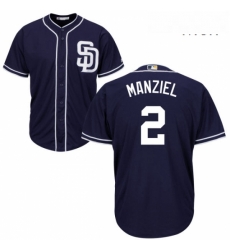 Mens Majestic San Diego Padres 2 Johnny Manziel Replica Navy Blue Alternate 1 Cool Base MLB Jersey Mens Majestic San Diego Padres 2 Johnny Manziel Replica Navy Blue Alternate 1 Cool Base MLB Jersey