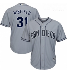 Mens Majestic San Diego Padres 31 Dave Winfield Replica Grey Road Cool Base MLB Jersey Mens Majestic San Diego Padres 31 Dave Winfield Replica Grey Road Cool Base MLB Jersey