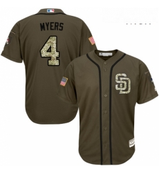 Mens Majestic San Diego Padres 4 Wil Myers Authentic Green Salute to Service MLB Jersey Mens Majestic San Diego Padres 4 Wil Myers Authentic Green Salute to Service MLB Jersey