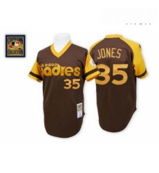 Mens Mitchell and Ness San Diego Padres 35 Randy Jones Authentic Brown Throwback MLB Jersey Mens Mitchell and Ness San Diego Padres 35 Randy Jones Authentic Brown Throwback MLB Jersey