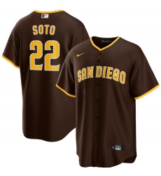 Men's San Diego Padres Juan Soto Nike Brown Road Cool Base Player Jersey Men's San Diego Padres Juan Soto Nike Brown Road Cool Base Player Jersey