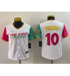 Youth San Diego Padres 10 Jurickson Profar White City Connect Stitched Baseball Jersey Youth San Diego Padres 10 Jurickson Profar White City Connect Stitched Baseball Jersey