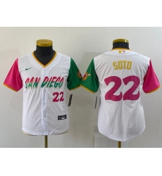 Youth San Diego Padres 22 Juan Soto 2022 White City Connect Stitched Baseball Jersey Youth San Diego Padres 22 Juan Soto 2022 White City Connect Stitched Baseball Jersey