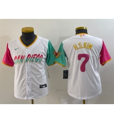 Youth San Diego Padres 7 Ha Seong Kim White City Connect Stitched Baseball Jersey Youth San Diego Padres 7 Ha Seong Kim White City Connect Stitched Baseball Jersey