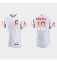 Men San Francisco Giants 10 Evan Longoria Men 2021 City Connect Authentic White Jersey Men San Francisco Giants 10 Evan Longoria Men 2021 City Connect Authentic White Jersey
