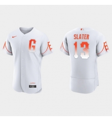 Men San Francisco Giants 13 Austin Slater Men 2021 City Connect Authentic White Jersey Men San Francisco Giants 13 Austin Slater Men 2021 City Connect Authentic White Jersey