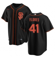 Men San Francisco Giants 41 Wilmer Flores Black Cool Base Stitched Jersey Men San Francisco Giants 41 Wilmer Flores Black Cool Base Stitched Jersey