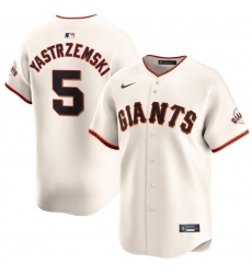 Men San Francisco Giants 5 Mike Yastrzemski Cream Home Limited Stitched Baseball Jersey Men San Francisco Giants 5 Mike Yastrzemski Cream Home Limited Stitched Baseball Jersey