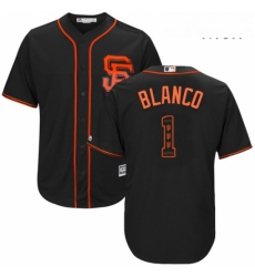 Mens Majestic San Francisco Giants 1 Gregor Blanco Authentic Black Team Logo Fashion Cool Base MLB Jersey Mens Majestic San Francisco Giants 1 Gregor Blanco Authentic Black Team Logo Fashion Cool Base MLB Jersey