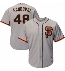 Mens Majestic San Francisco Giants 48 Pablo Sandoval Replica Grey Road 2 Cool Base MLB Jersey Mens Majestic San Francisco Giants 48 Pablo Sandoval Replica Grey Road 2 Cool Base MLB Jersey